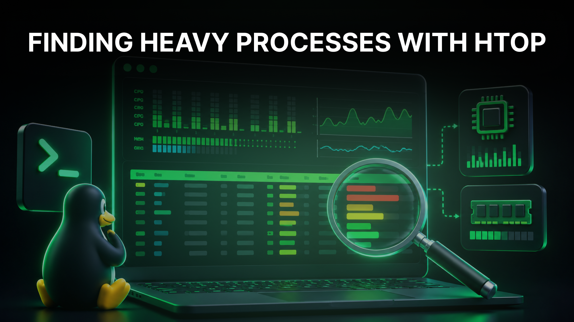 How to use htop to monitor and kill processes slowing a Linux server