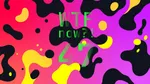 A colourful graphic with numerous black and yellow blobs on a gradient background in pinks and purples.