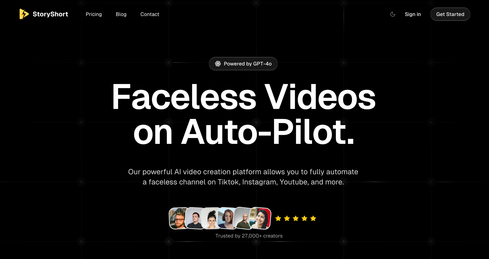 StoryShort AI automate faceless videos