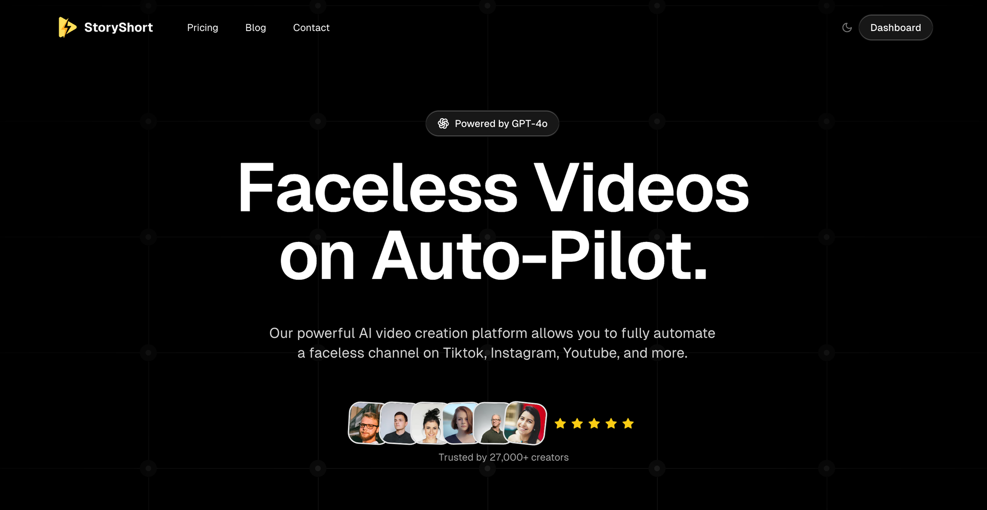 StoryShort.ai : Create viral faceless videos for Tiktok and Youtube