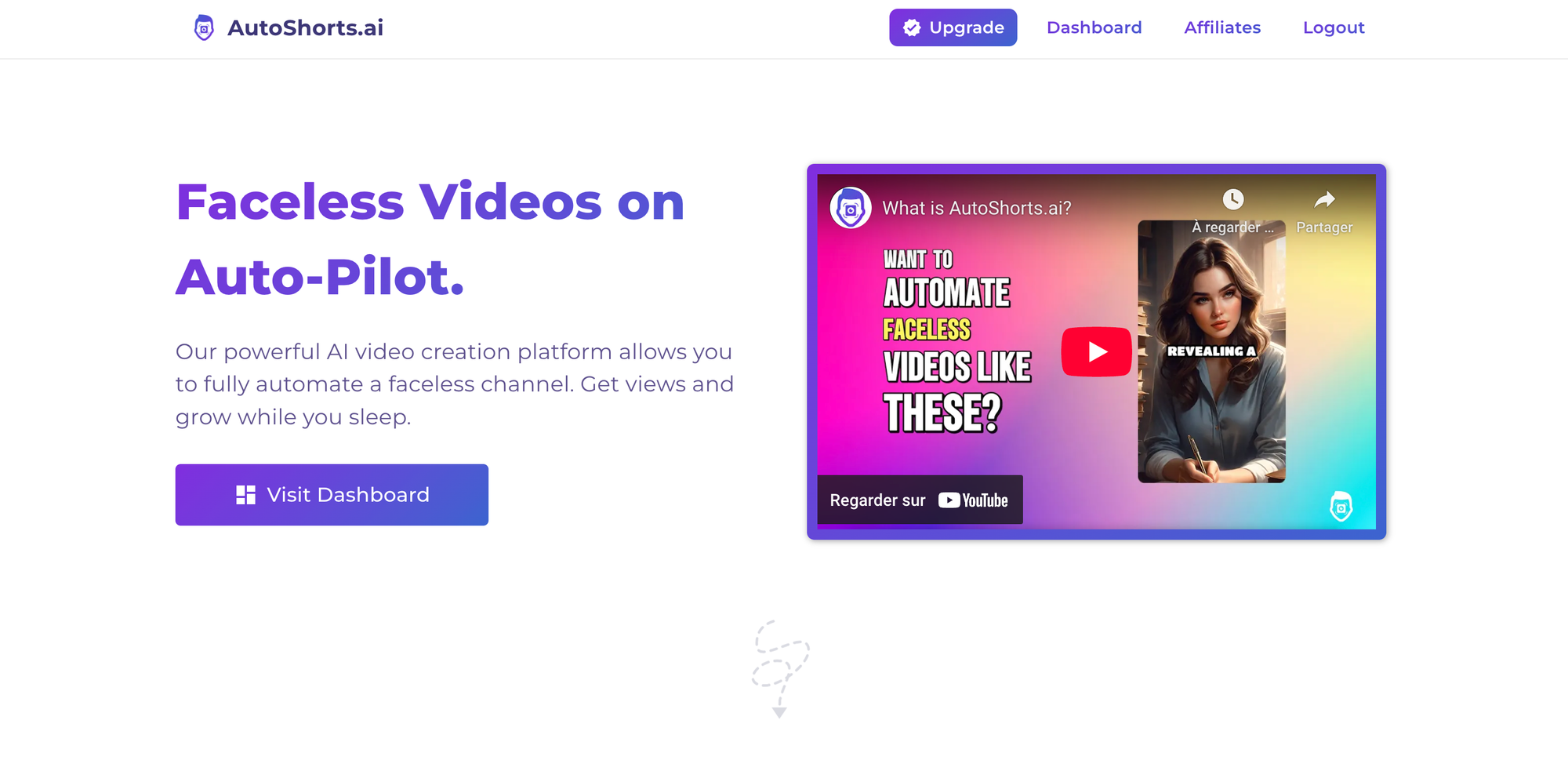 AutoShorts.ai pour vidéos sans visage