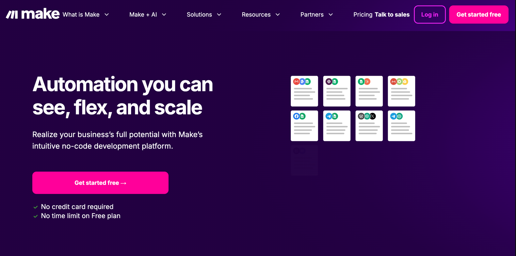 make.com landing page