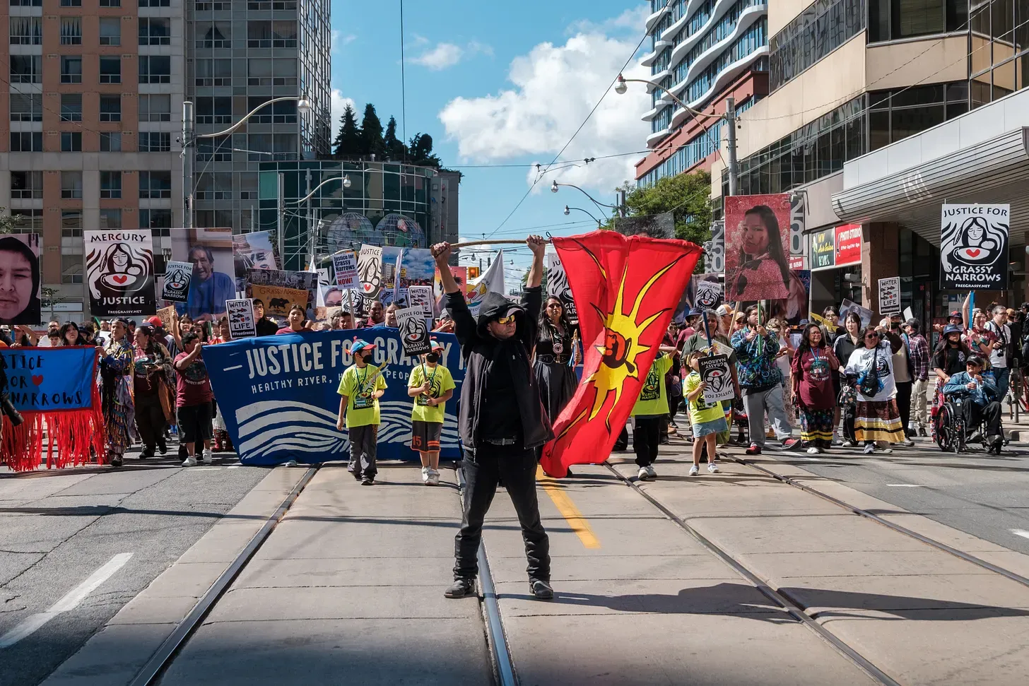 ‘Where is your heart for our children?’: Thousands walk beside Grassy Narrows in fight for justice after mercury poisoning
