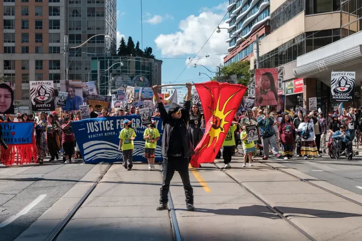 ‘Where is your heart for our children?’: Thousands walk beside Grassy Narrows in fight for justice after mercury poisoning