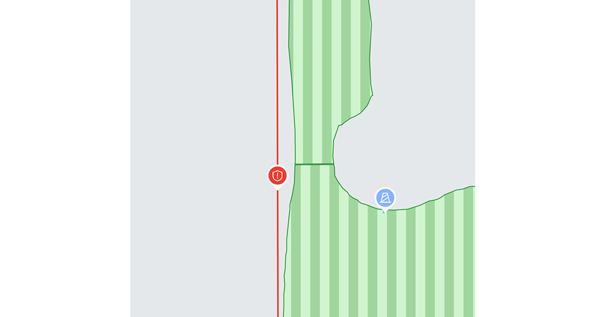 MOVAHome app screen for setting virtual boundaries around cliffs and edges