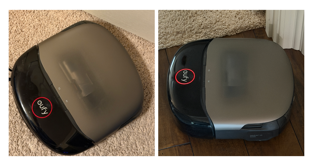 Eufy Omni S2 stopped in doorway with red ring error.