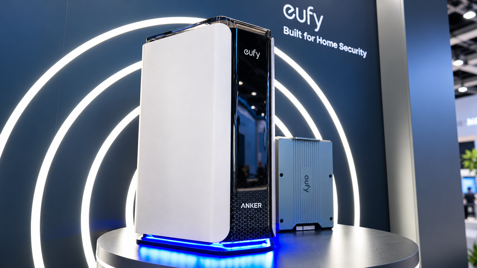 Anker MindBase smart home hub displayed at Eufy’s IFA 2026 booth.