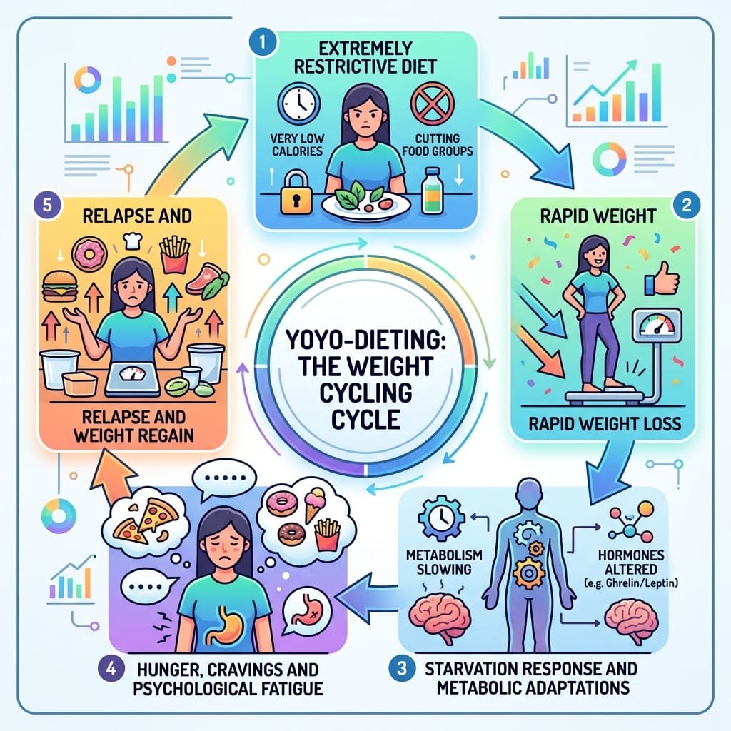Infographic depicting the weight cycling cycle.