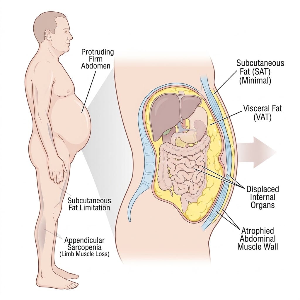 Diagram depicting sarcopenic obesity.