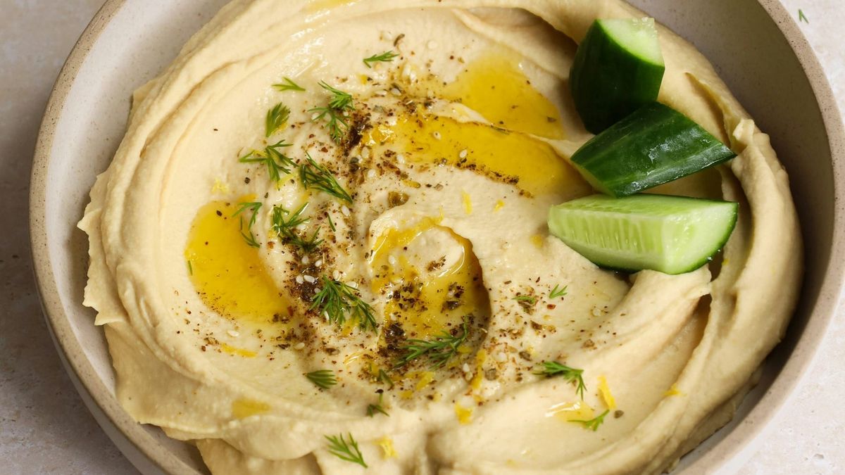 Hummus in a bowl.