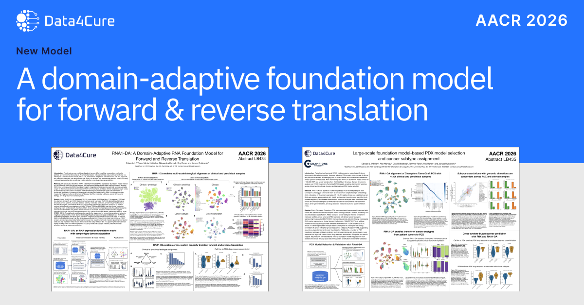 Data4Cure Presents a Foundation Model for Forward and Reverse Translation at AACR 2026 Annual Meeting