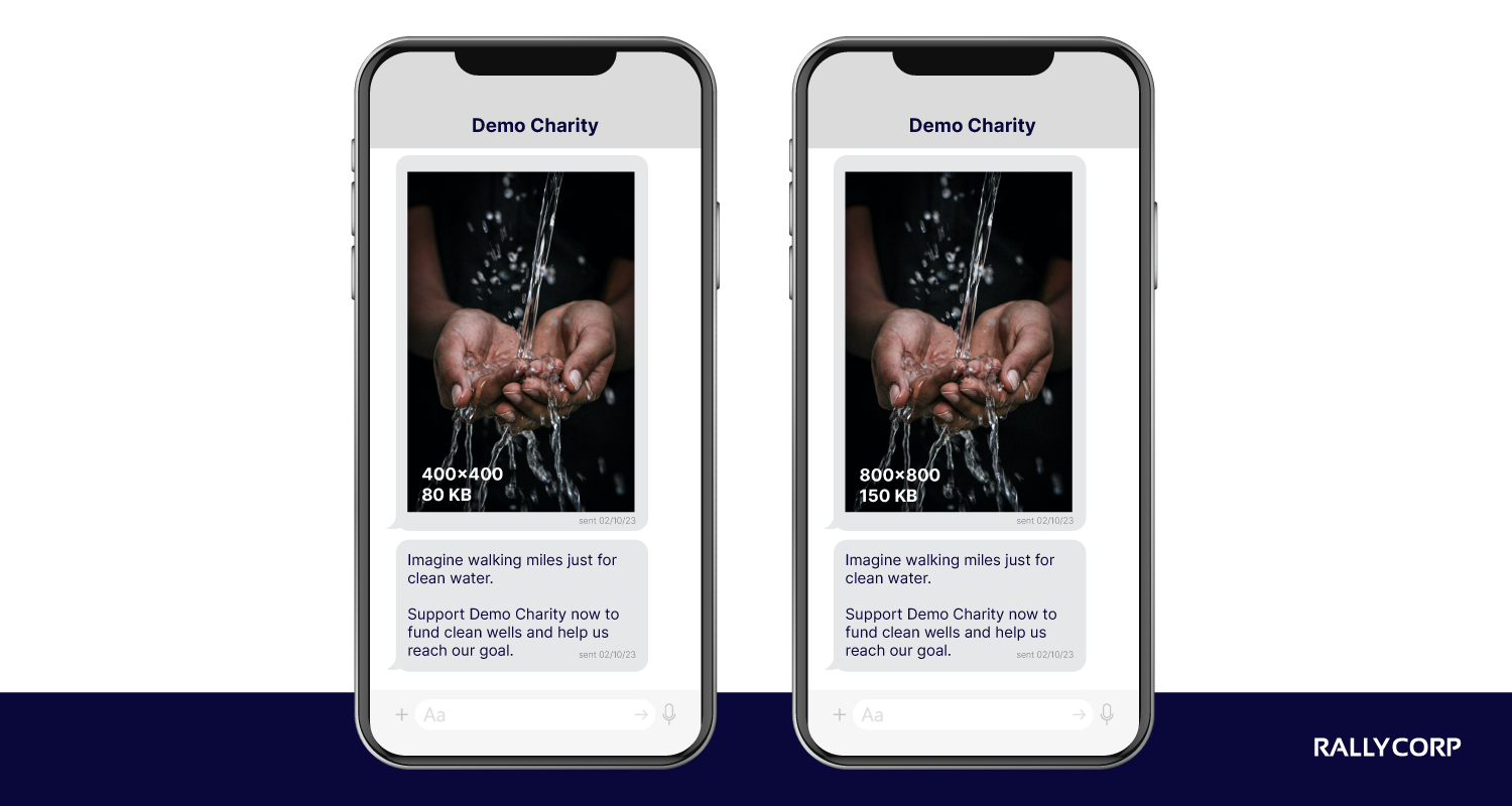 Image showing how two images of different sizes can display the same on a device.