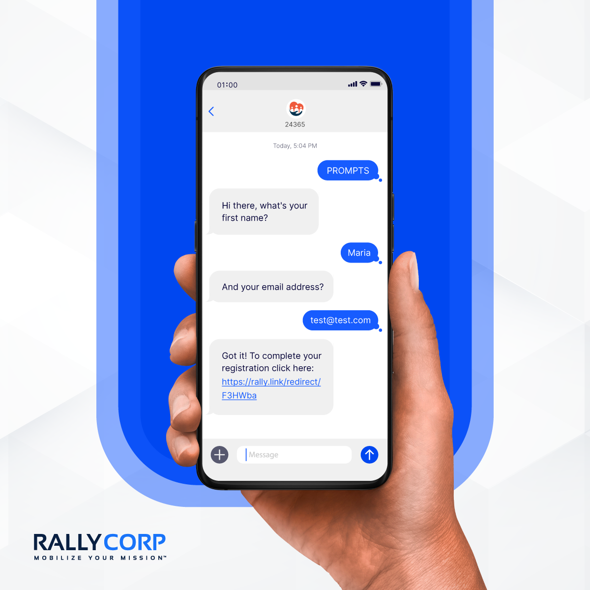 Cell phone showing PROMPTS in action.