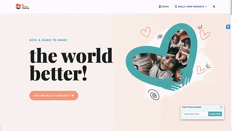 Animated GIF showing subscription process on a computer..