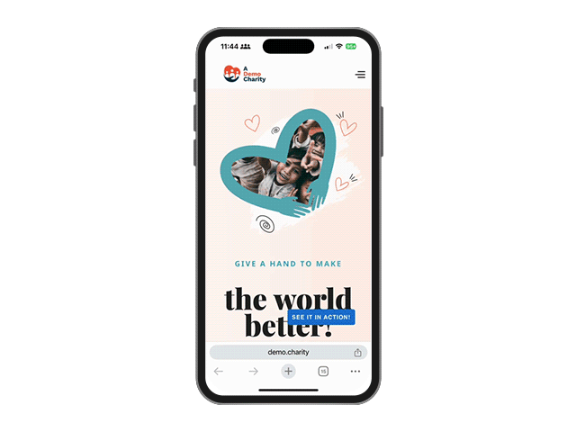 Animated GIF showing click to subscribe on a mobile phone.