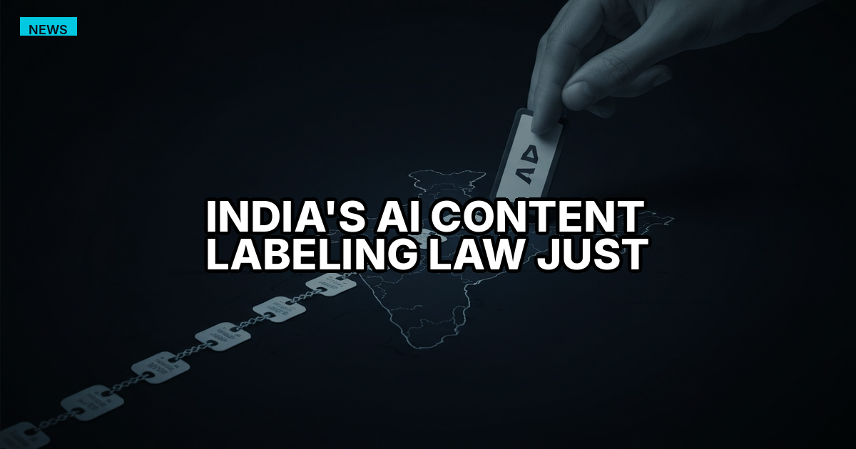 India's AI Content Labeling Law Just Went Live, and It's the World's First