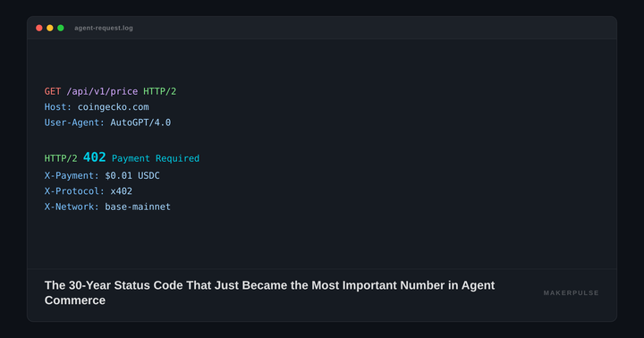 The 30-Year Status Code That Just Became the Most Important Number in Agent Commerce
