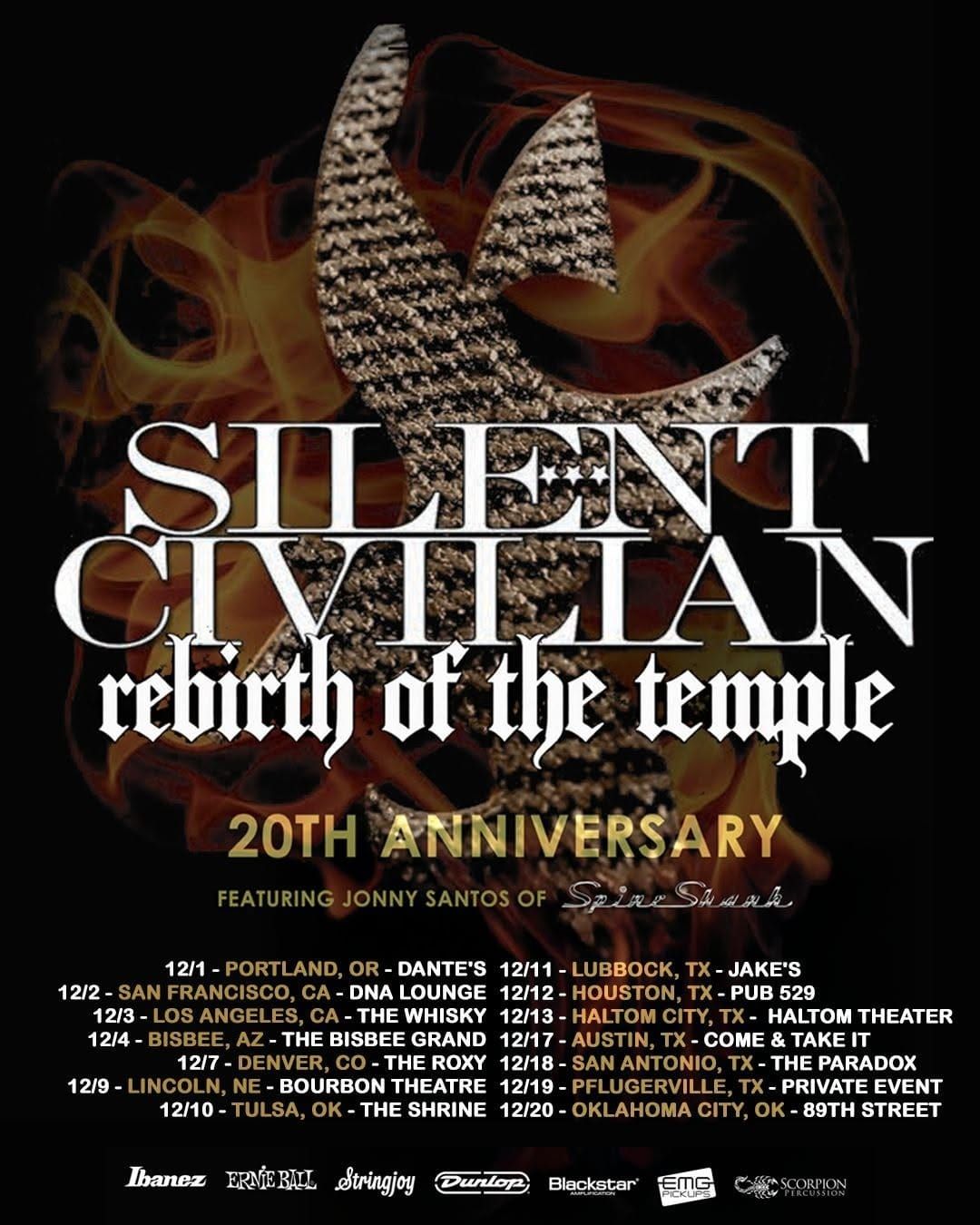 Silent Civilian Return With Spineshank's Jonny Santos for Rebirth of the Temple 20th Anniversary Tour