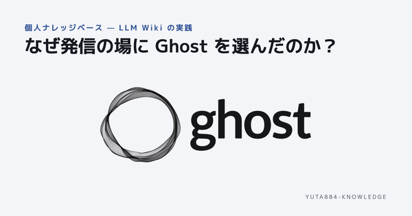 なぜ発信の場に Ghost を選んだのか？〜Andrej Karpathy 氏の LLM Wiki 実践 ②〜