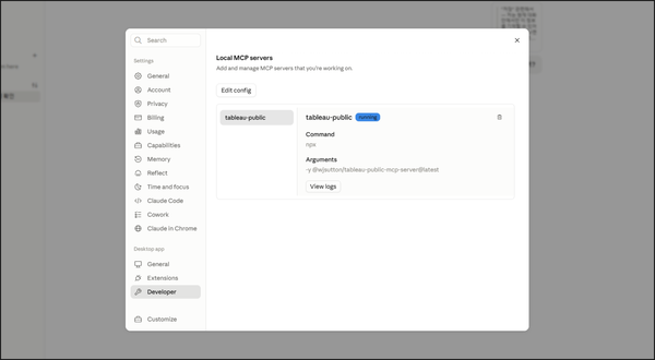 How to Connect Tableau Public MCP to Claude Desktop
