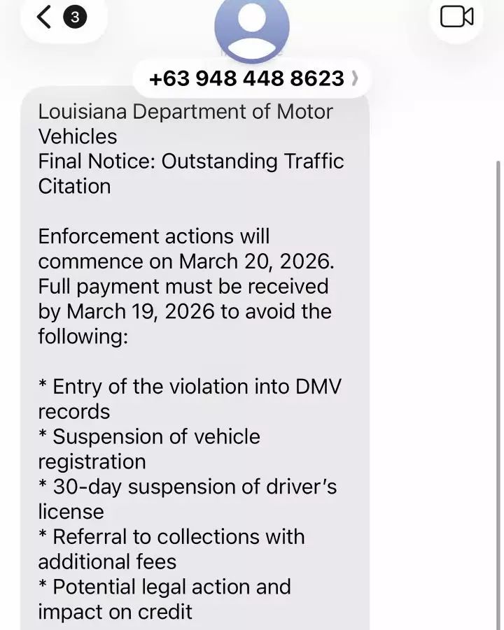 Fake DMV Texts Target WBR Parish Residents, Threatening Suspension Over Bogus Citations