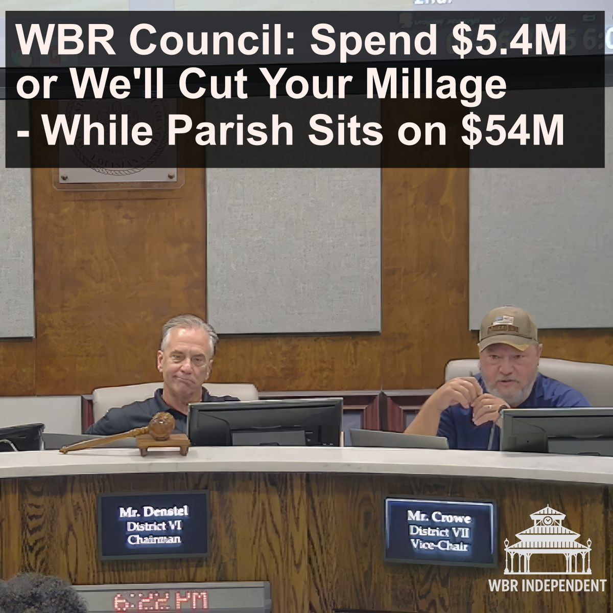 WBR Council: Spend $5.4M or We'll Cut Your Millage - While Parish Sits on $54M