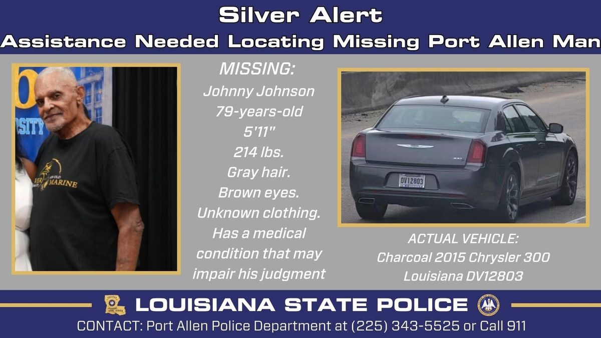 Louisiana State Police Issue Silver Alert for Missing Port Allen Man