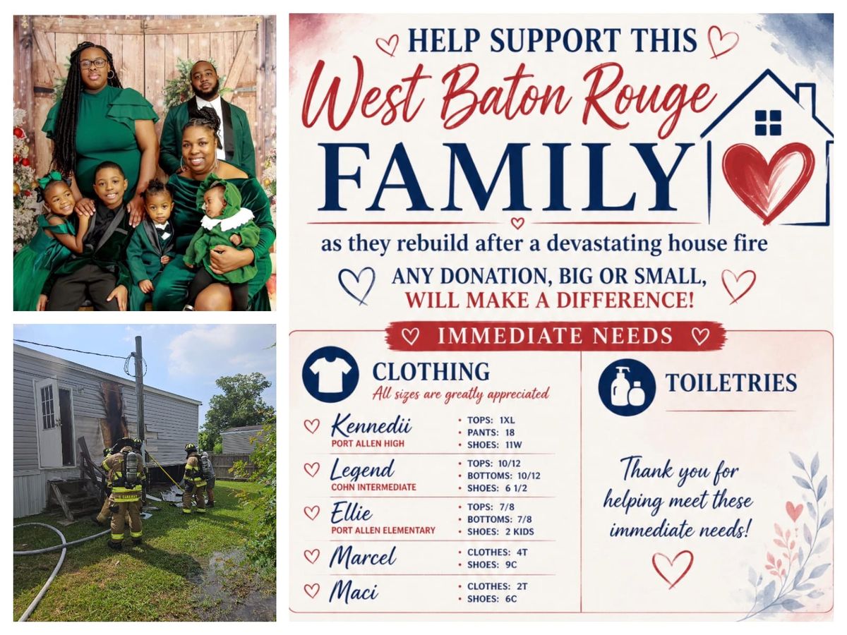Port Allen family loses everything in Louisiana Avenue house fire; community rallies to help