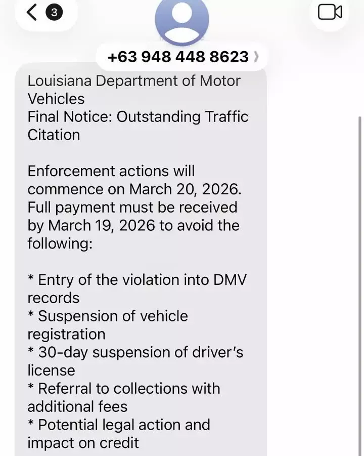 Fake DMV Texts Target WBR Parish Residents, Threatening Suspension Over Bogus Citations