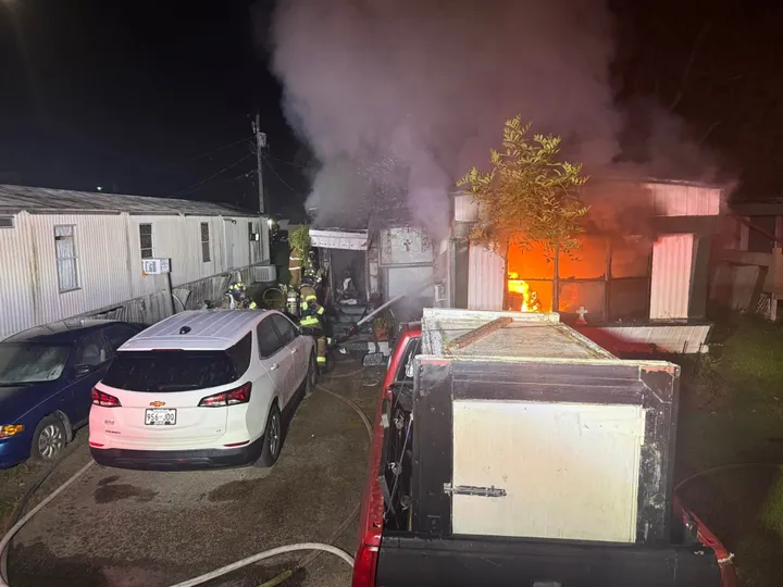 Manufactured Home Destroyed in Early Morning Fire in Addis