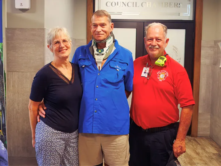 'The story would be very different today': Wife tells parish council how WBR firefighters saved her husband after levee cycling crash