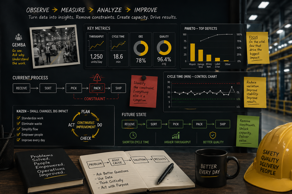Better operations begin with understanding the work. Observe. Measure. Analyze. Improve. AI helps you do more with your limited bandwidth.