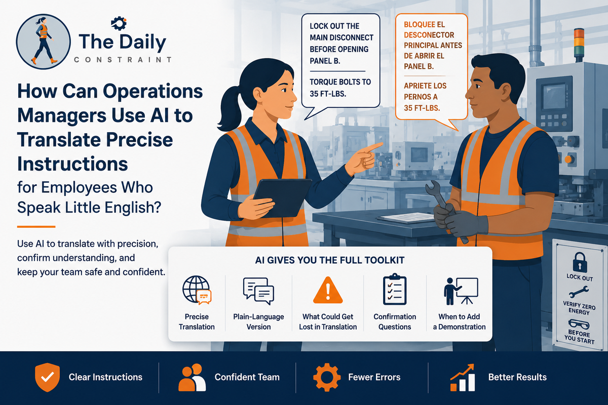 How Can Operations Managers Use AI to Translate Precise Instructions for Employees Who Speak Little English?