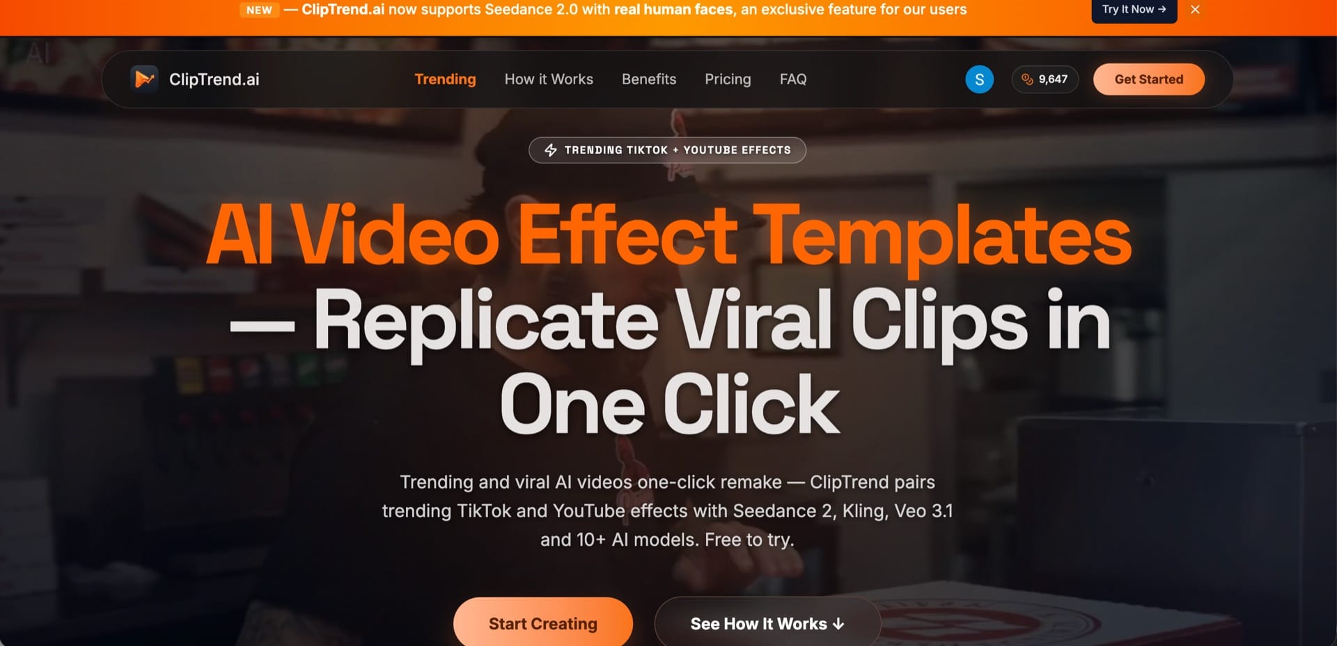 ClipTrend AI video template gallery