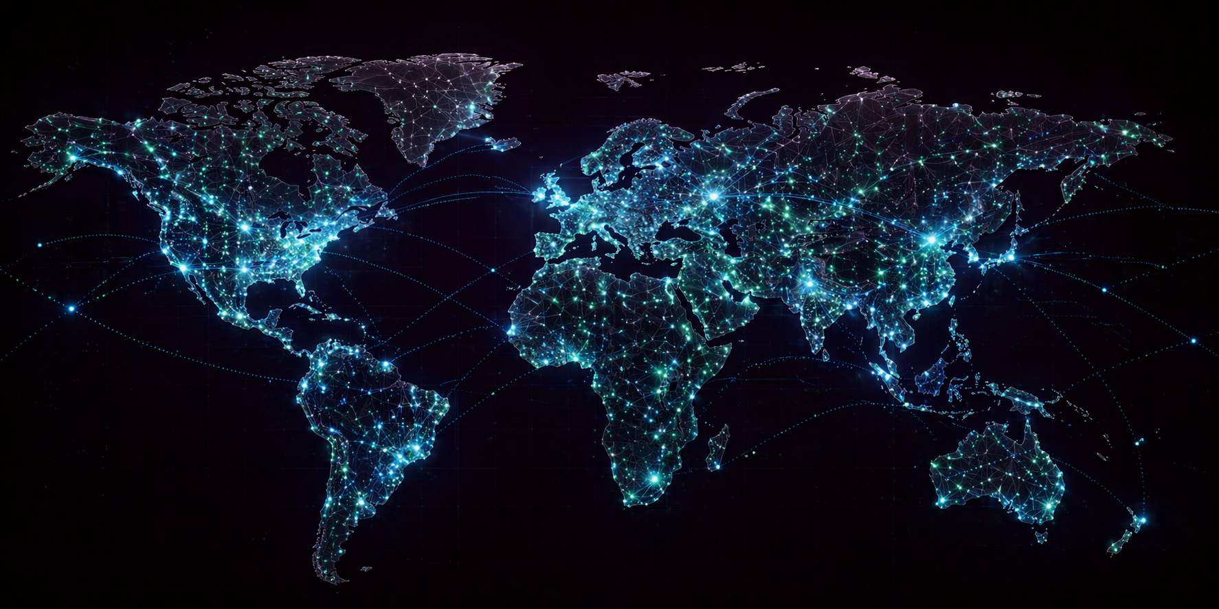 Glowing map graphic
