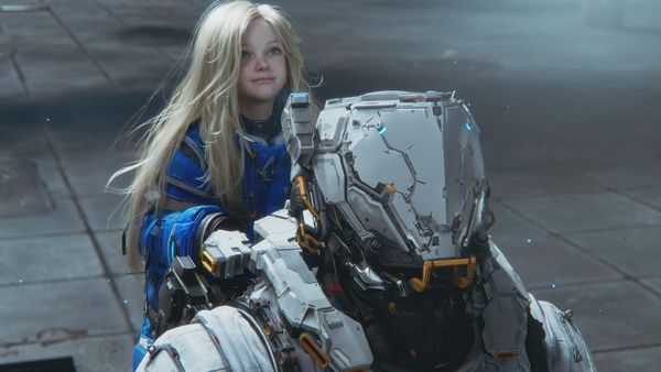 Diana on Hugh's back in Pragmata