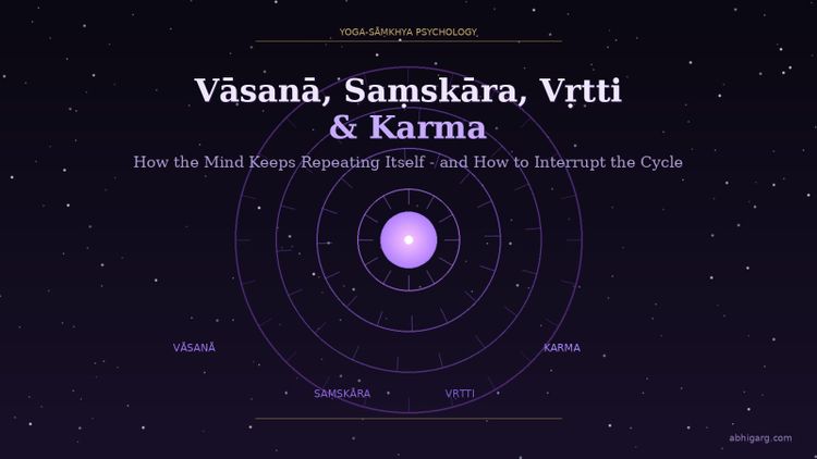 Vāsanā, Saṃskāra, Vṛtti, and Karma: The Yoga-Sāṃkhya Map of How the Mind Keeps Repeating Itself