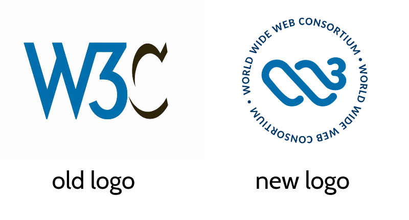 Old W3C logo on left, new on right