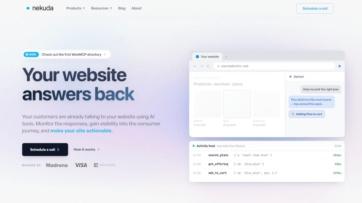 Nekuda's WebMCP bet: Agentic commerce still needs the website