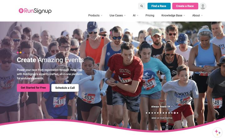 Run Signup homepage