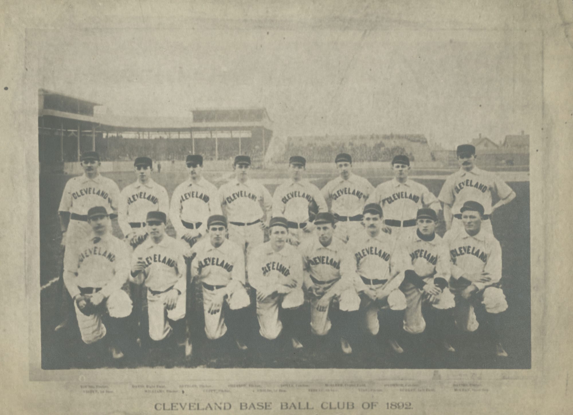 The Cleveland Spiders in 1892 — back when they still had the players the owners later shipped to St. Louis. Public domain.