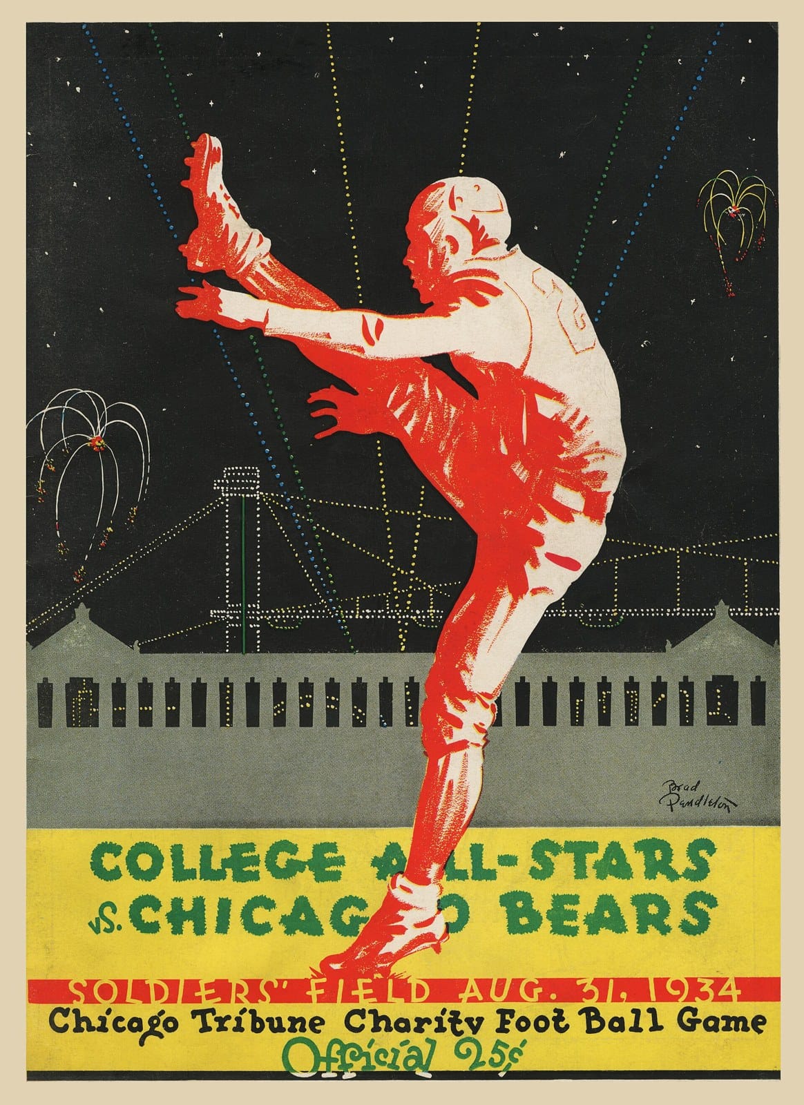 The program from the first game: College All-Stars vs. Chicago Bears, Soldier Field, Aug. 31, 1934