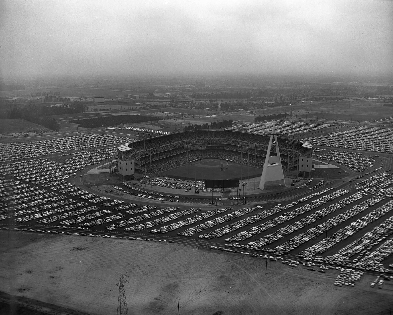 Opening weeks, April 1966 — a ballpark where the alfalfa used to be. Photo: CC BY 4.0