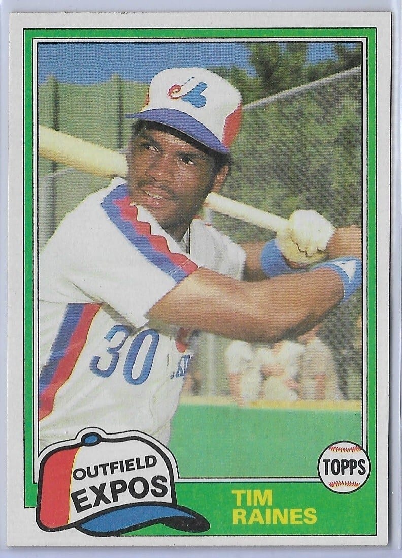 Tim Raines #816 — his first solo card.
