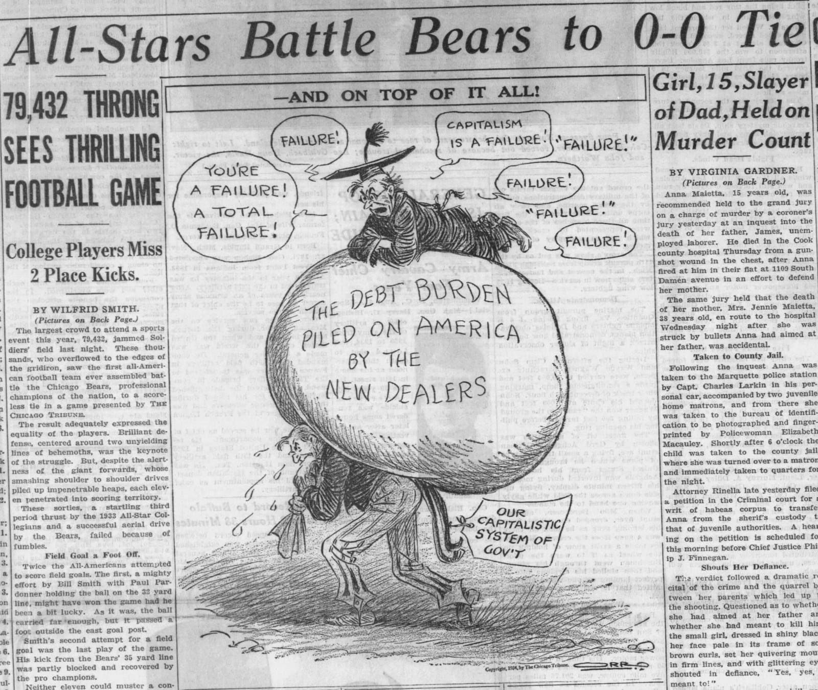 Chicago Tribune, Sept 1, 1934: 