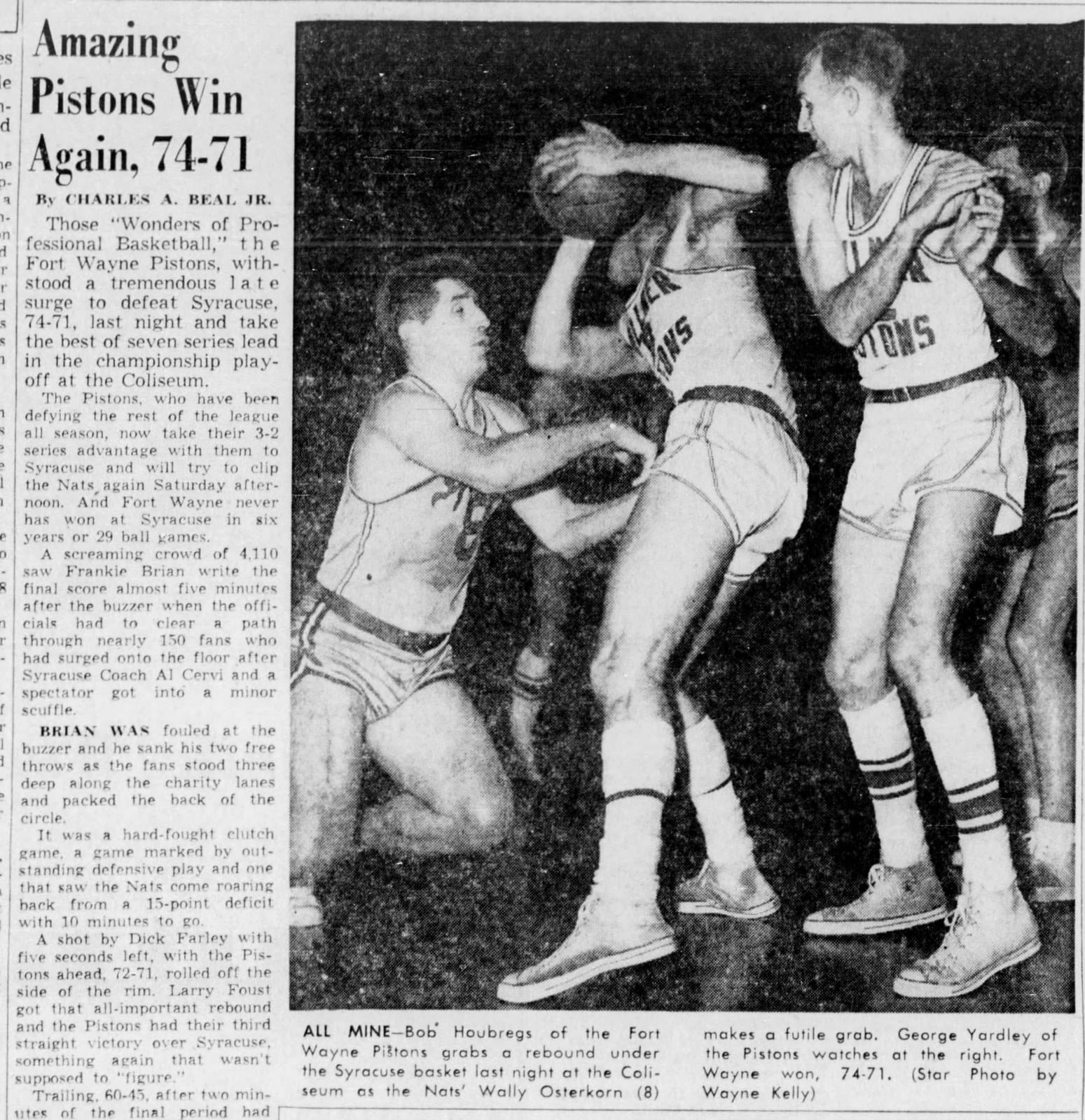 Indianapolis Star, April 8, 1955: 