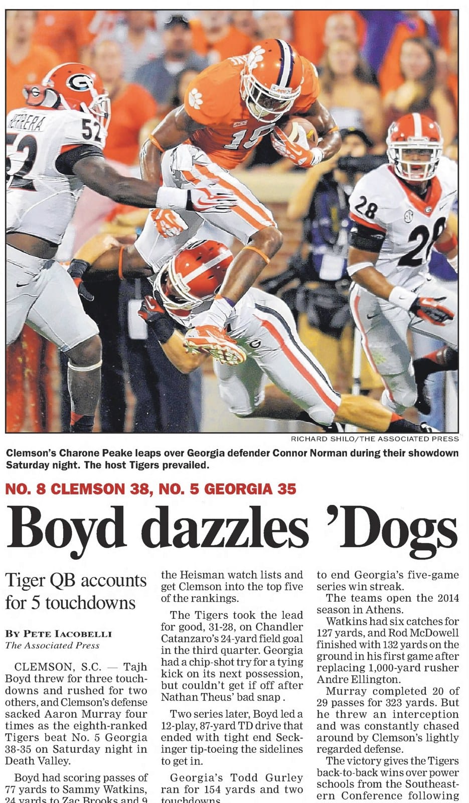 'Boyd dazzles ’Dogs' — September 1, 2013.