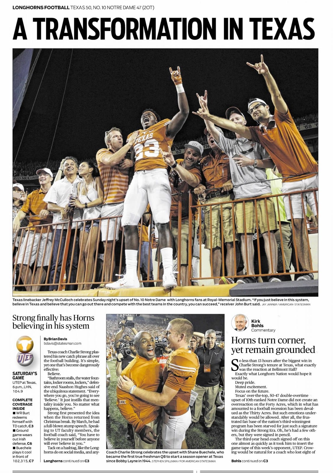 Austin American-Statesman: 'A Transformation in Texas.'