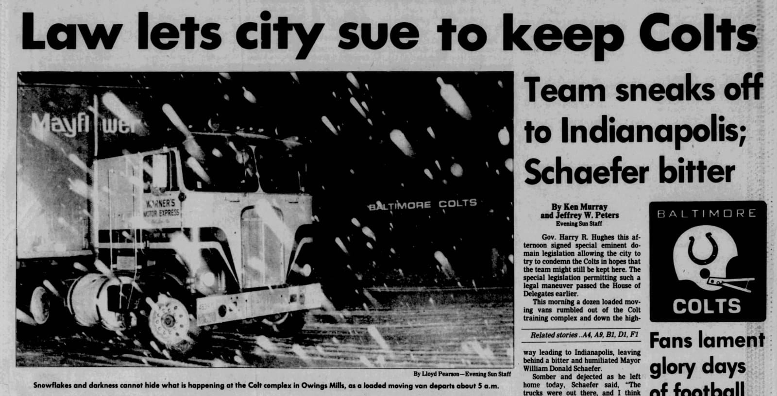 The Evening Sun, March 29, 1984: 