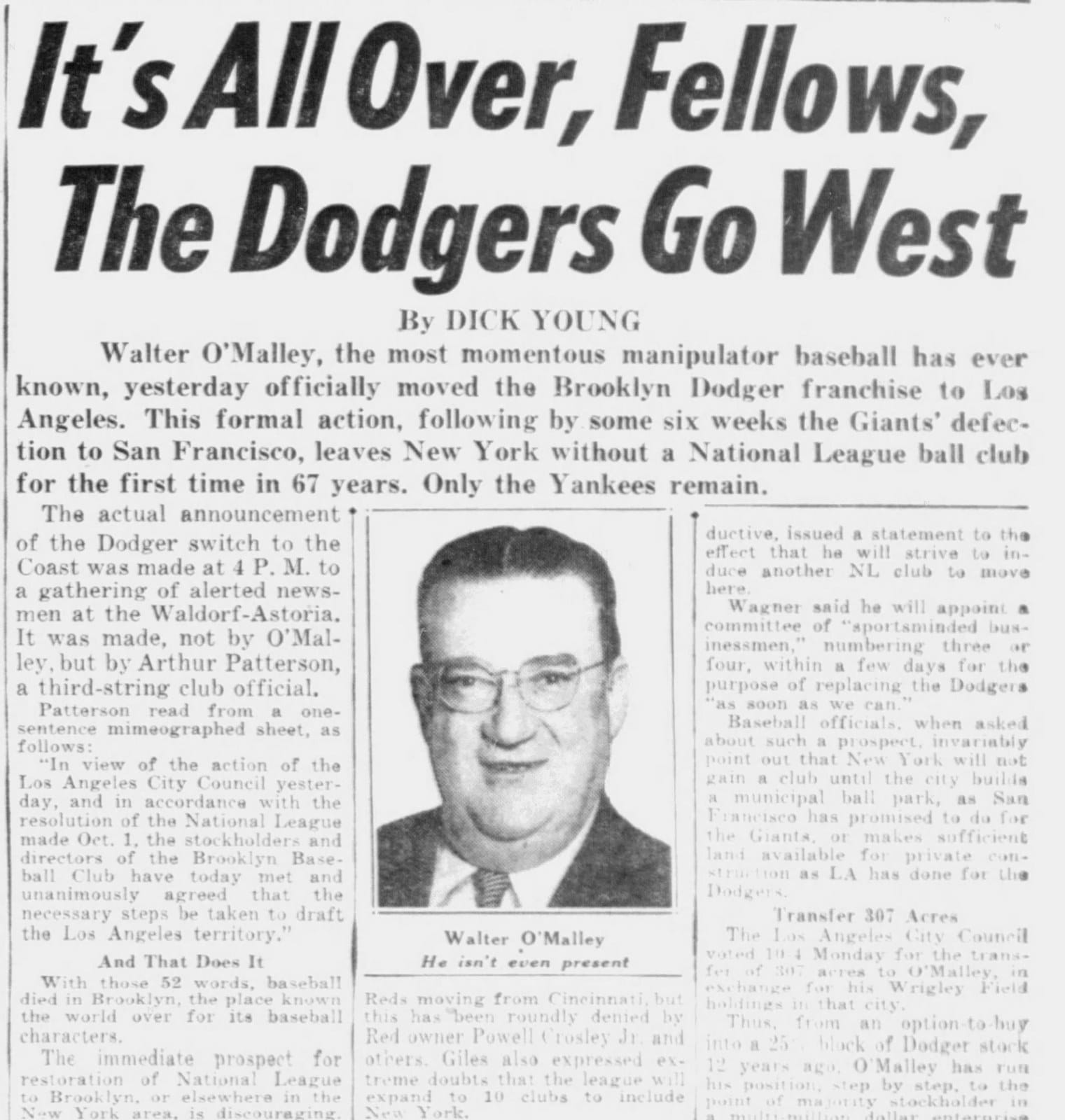 Daily News, Oct 9, 1957: 